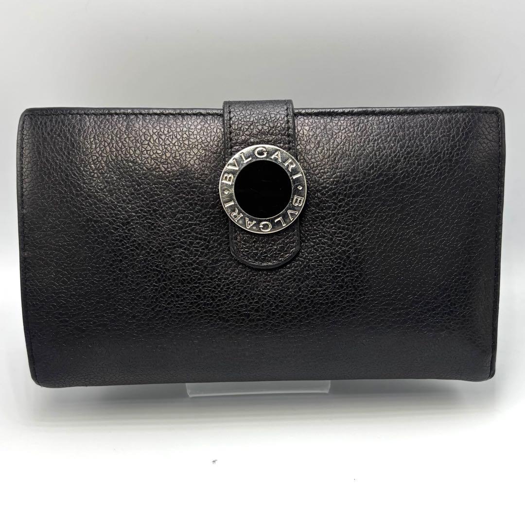 BVLGARI 長財布 ブルガリブルガリレザー ブラック×レッド 本革