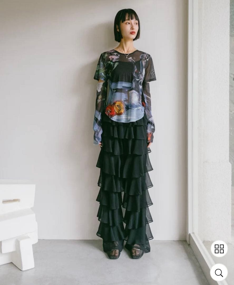 【完売品】sahara ティアードパンツ ブラック