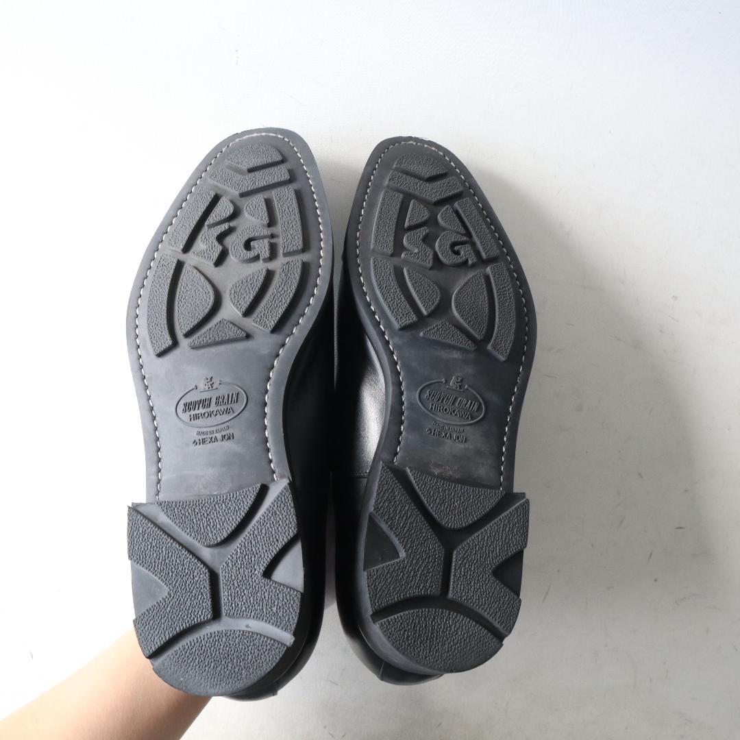 ほぼ未使用スコッチグレイン　シャインオアレイン　ストレートチップ　黒　24.5