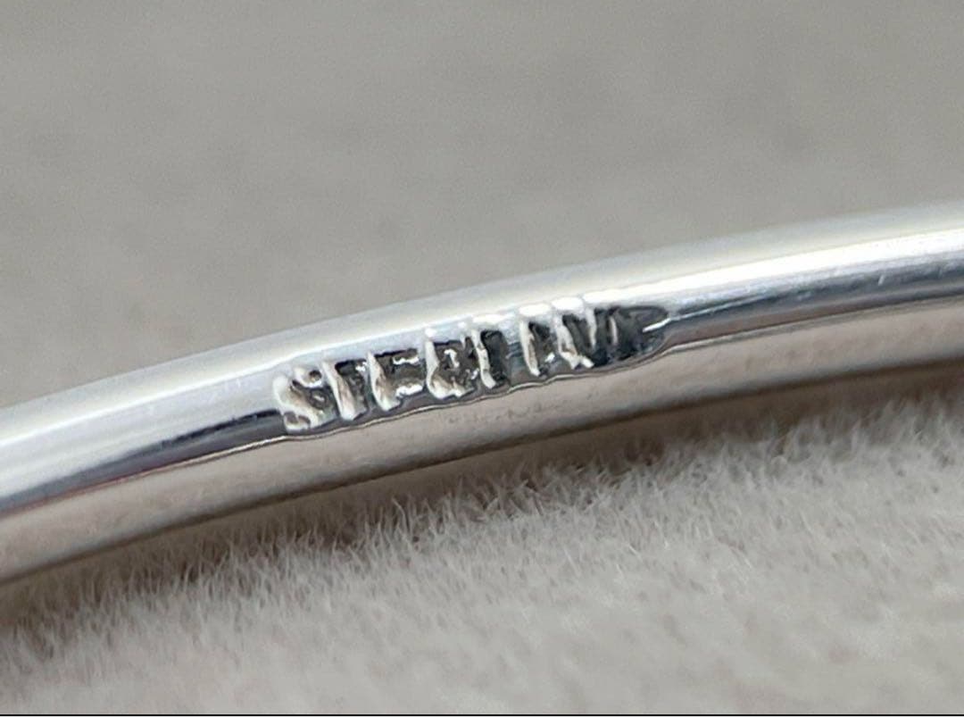 c225 オールドティファニー　ダブルフック　バングル　k14 シルバー　925