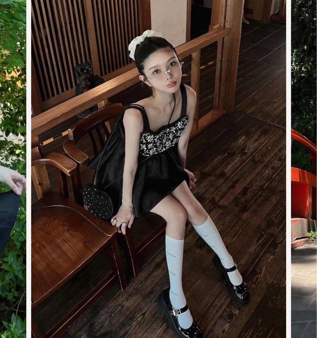 新品タグつき ダーリッチ ジュエリーフレアチュニック ブラック