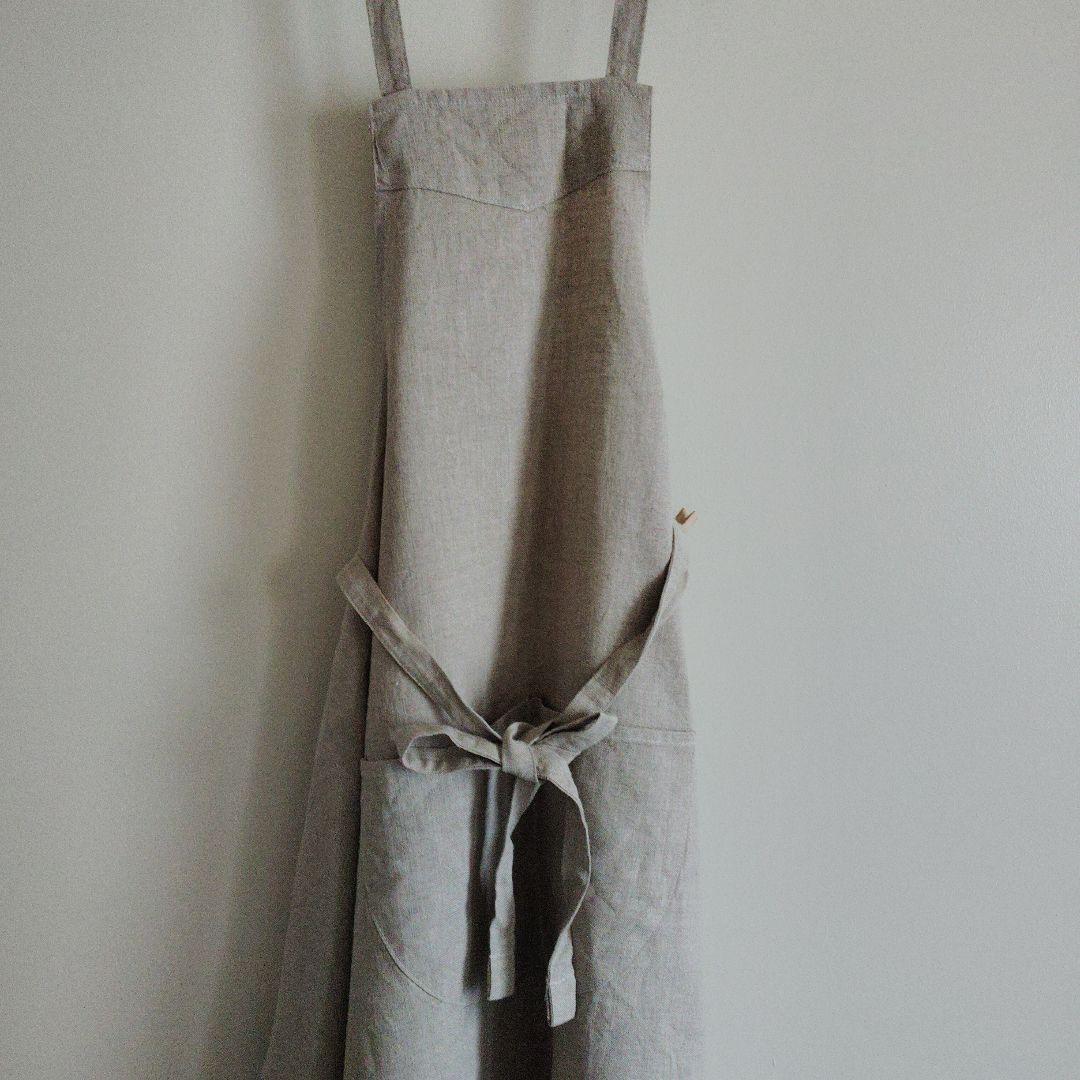 エプロン　麻100%　LIBECOリベコ　ベルギー製 未使用