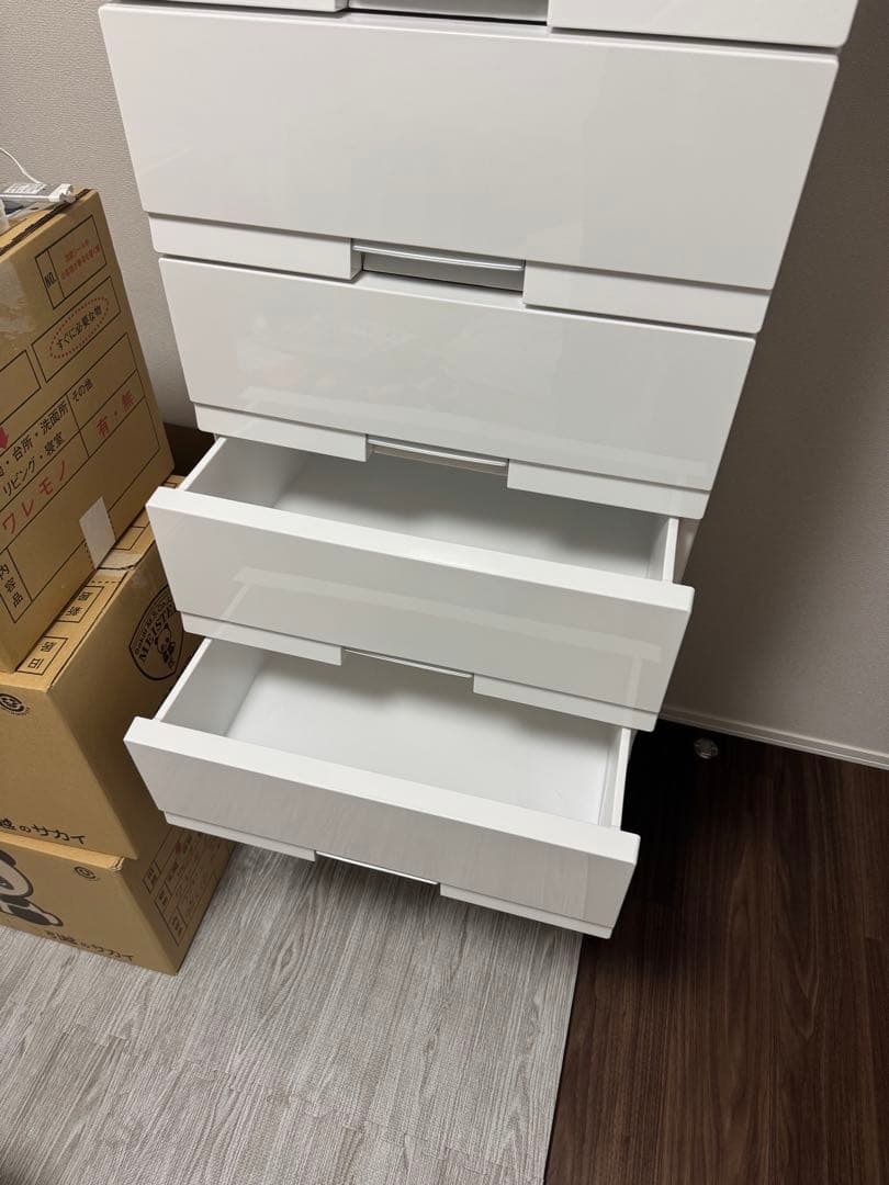 あ*ん様 ニトリ FITS ホワイト 7段 プラスチック チェスト