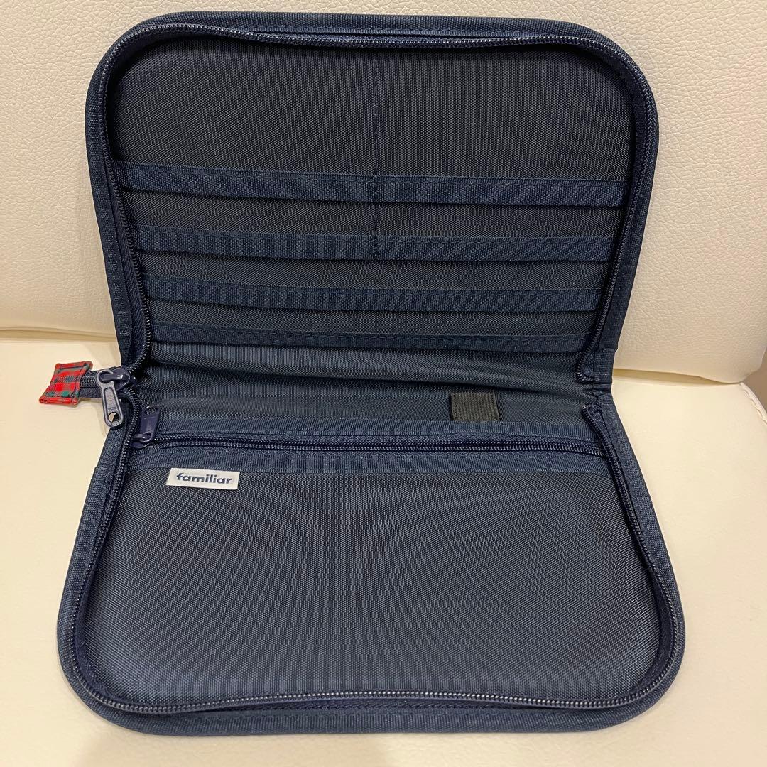 みみーちゃん　ファミリア チェック柄 ポーチ　刺繍　母子手帳ケース　001