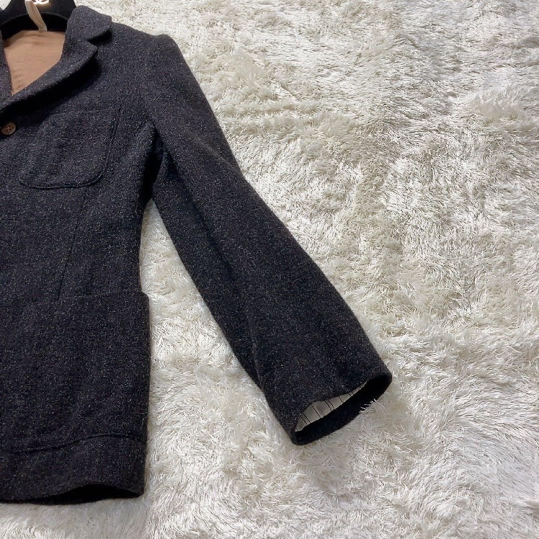 美品✨　45R テーラードジャケット　ウール　 日本製 チャコール　S位