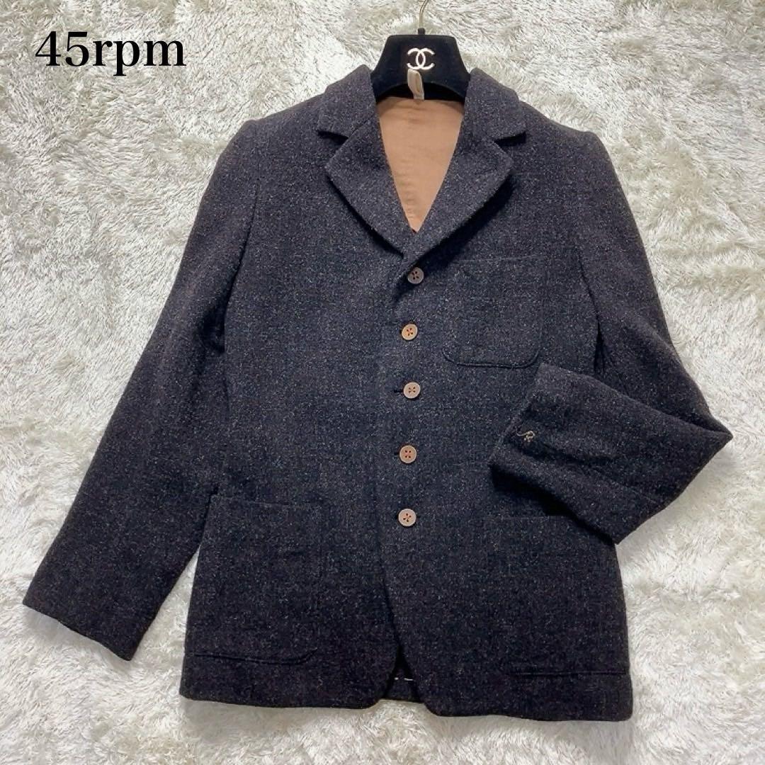 美品✨　45R テーラードジャケット　ウール　 日本製 チャコール　S位