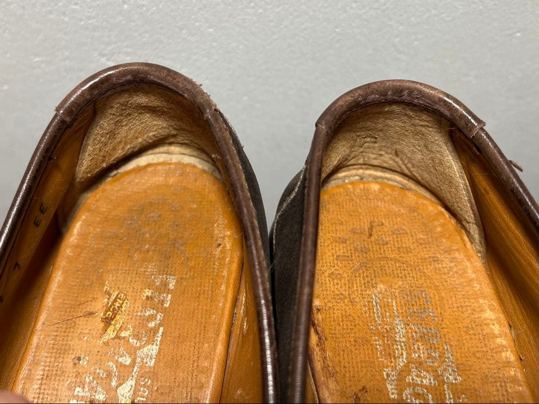 Ferragamo フェラガモ ダークブラウン スエード ローファー 7EE