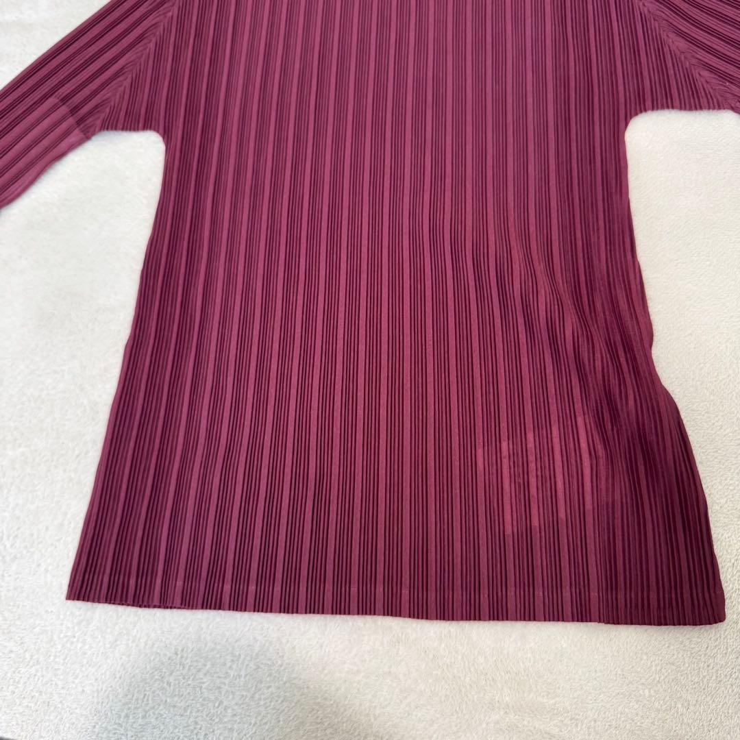 新品✨PLEATS PLEASE プリーツ　長袖　パープル　ハイネック　トップス