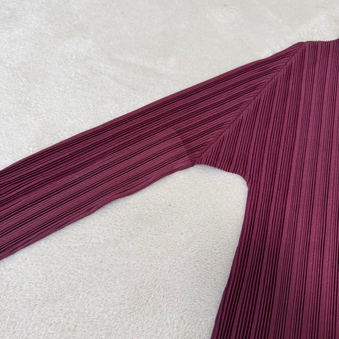 新品✨PLEATS PLEASE プリーツ　長袖　パープル　ハイネック　トップス