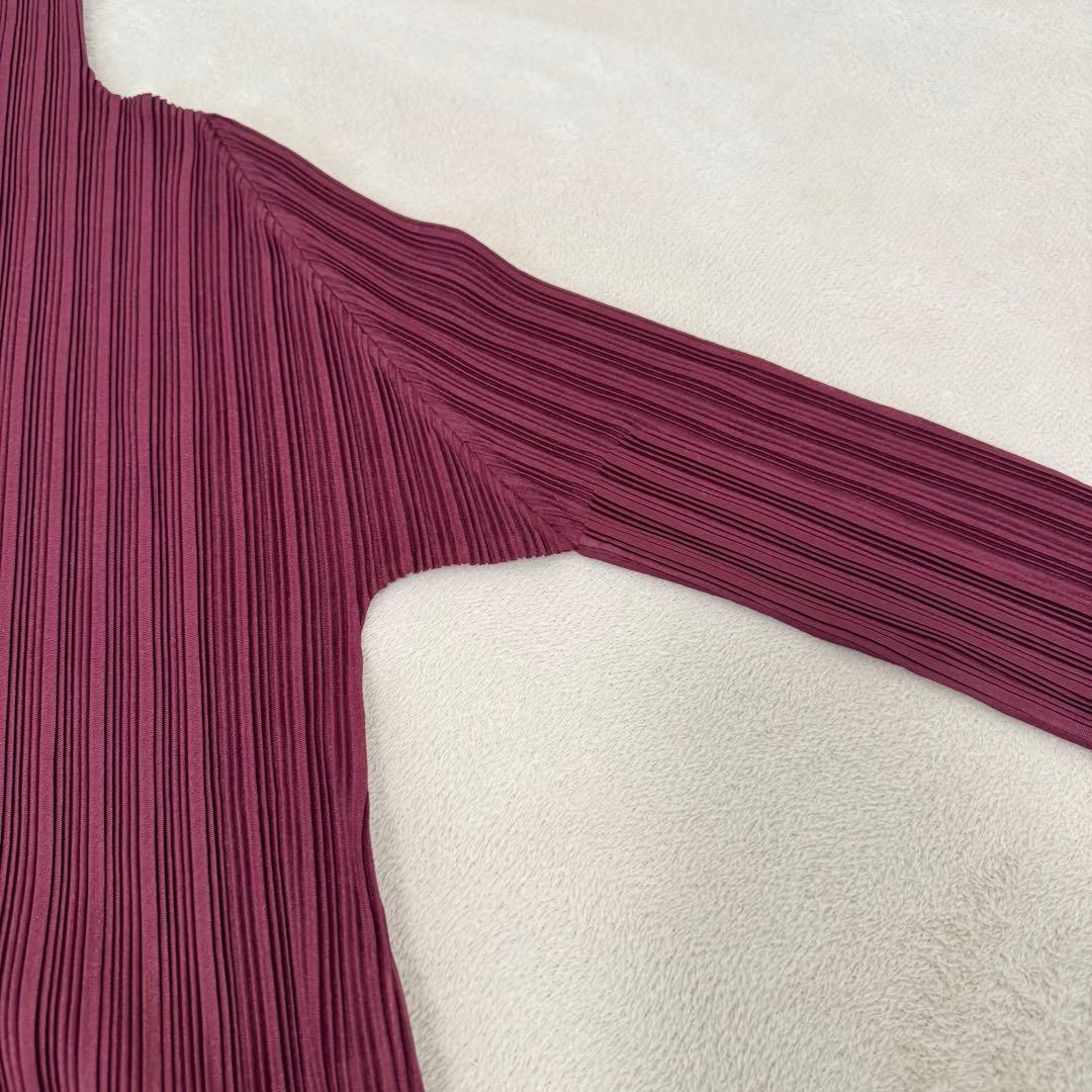 新品✨PLEATS PLEASE プリーツ　長袖　パープル　ハイネック　トップス