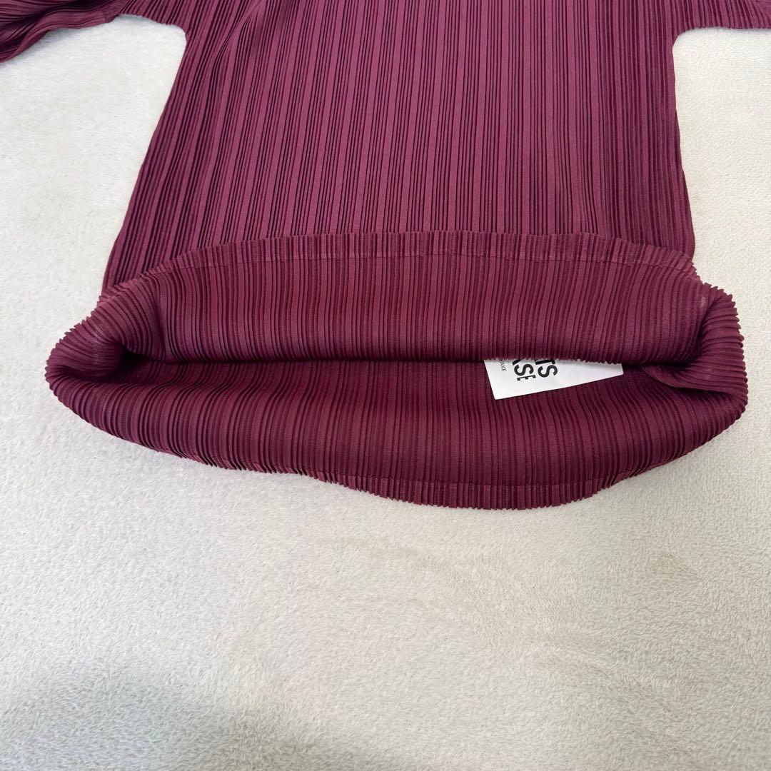 新品✨PLEATS PLEASE プリーツ　長袖　パープル　ハイネック　トップス