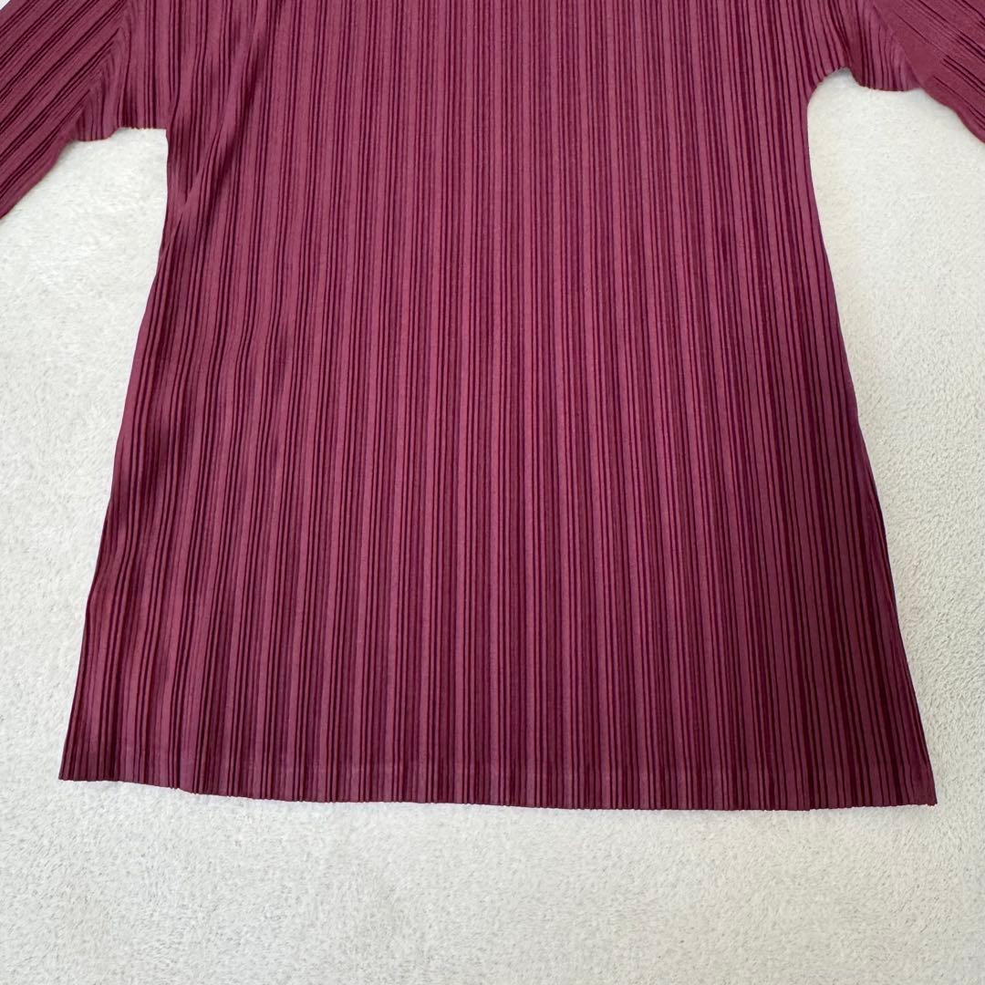 新品✨PLEATS PLEASE プリーツ　長袖　パープル　ハイネック　トップス