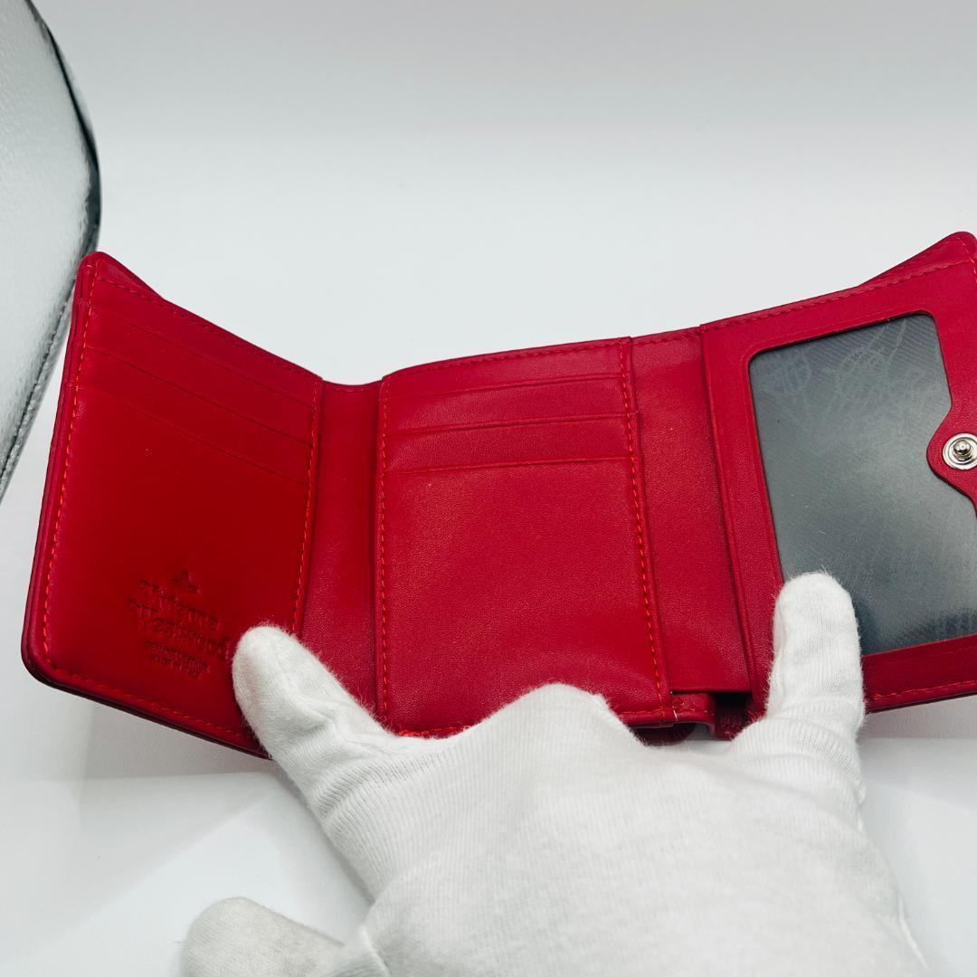 Vivienne Westwood 特価 折財布 レッド 赤 型押し がま口定番