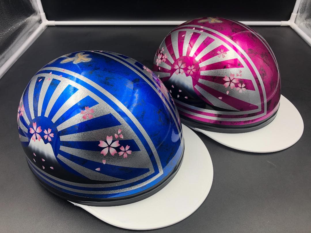 コルク半　カスタム　富士日章　マジック　ブルーピンクラップラメ　桜セット