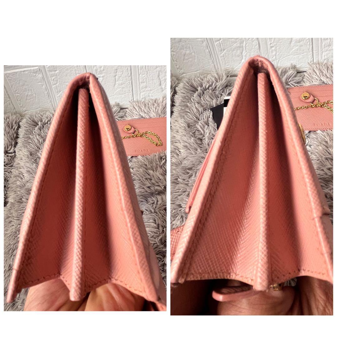 良品✨PRADA 2点セット　サフィアーノ　メタルロゴ　ベビーピンク　長財布