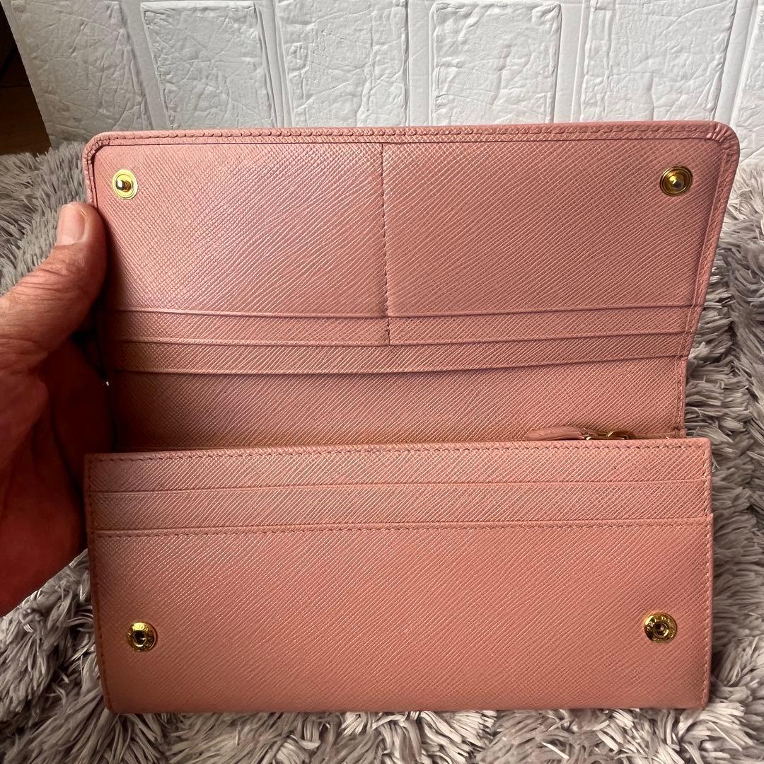 良品✨PRADA 2点セット　サフィアーノ　メタルロゴ　ベビーピンク　長財布