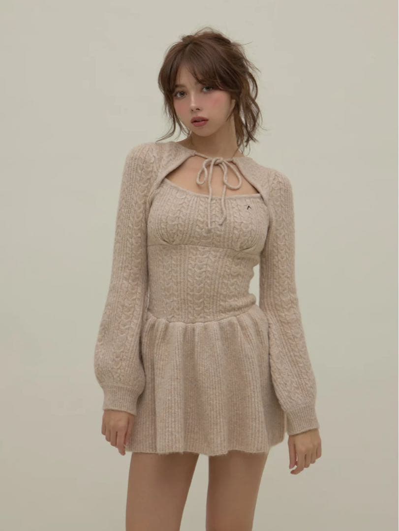 アンドマリー　Amy cable flare mini dress