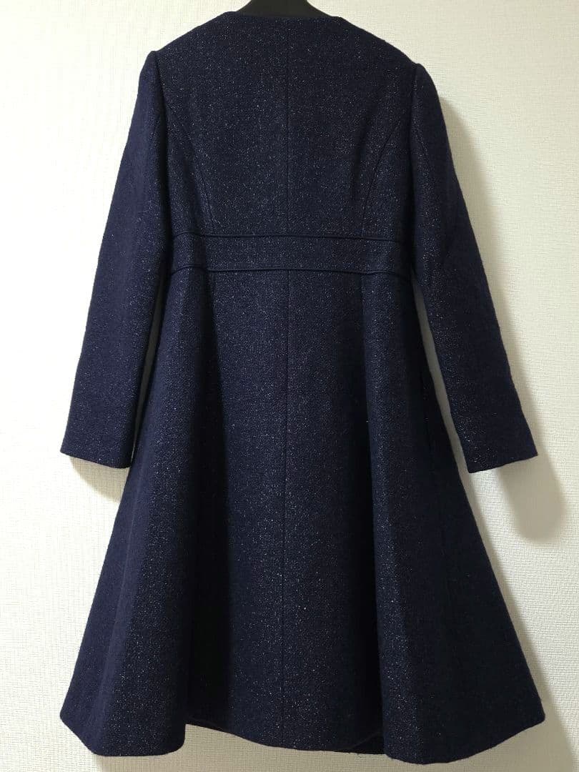 リ*ー様 TOCCA ロングコート　ネイビー リボン カシミヤ混　 サイズ0