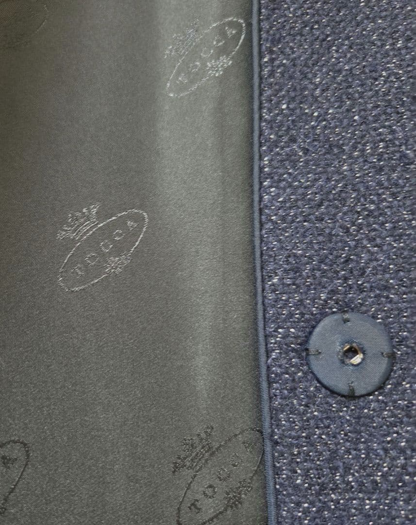 リ*ー様 TOCCA ロングコート　ネイビー リボン カシミヤ混　 サイズ0