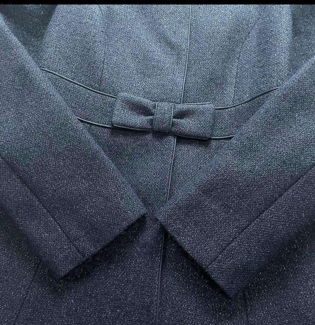 リ*ー様 TOCCA ロングコート　ネイビー リボン カシミヤ混　 サイズ0