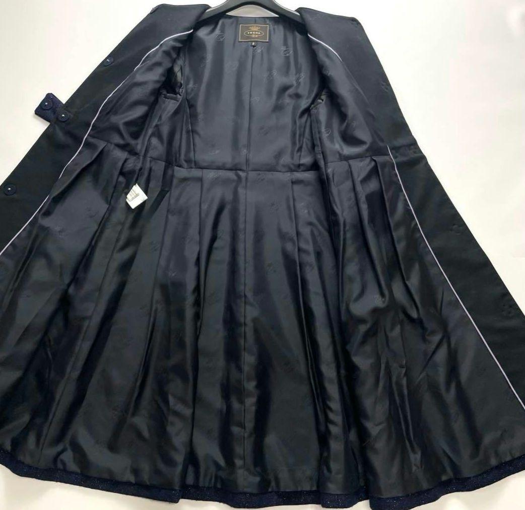 リ*ー様 TOCCA ロングコート　ネイビー リボン カシミヤ混　 サイズ0