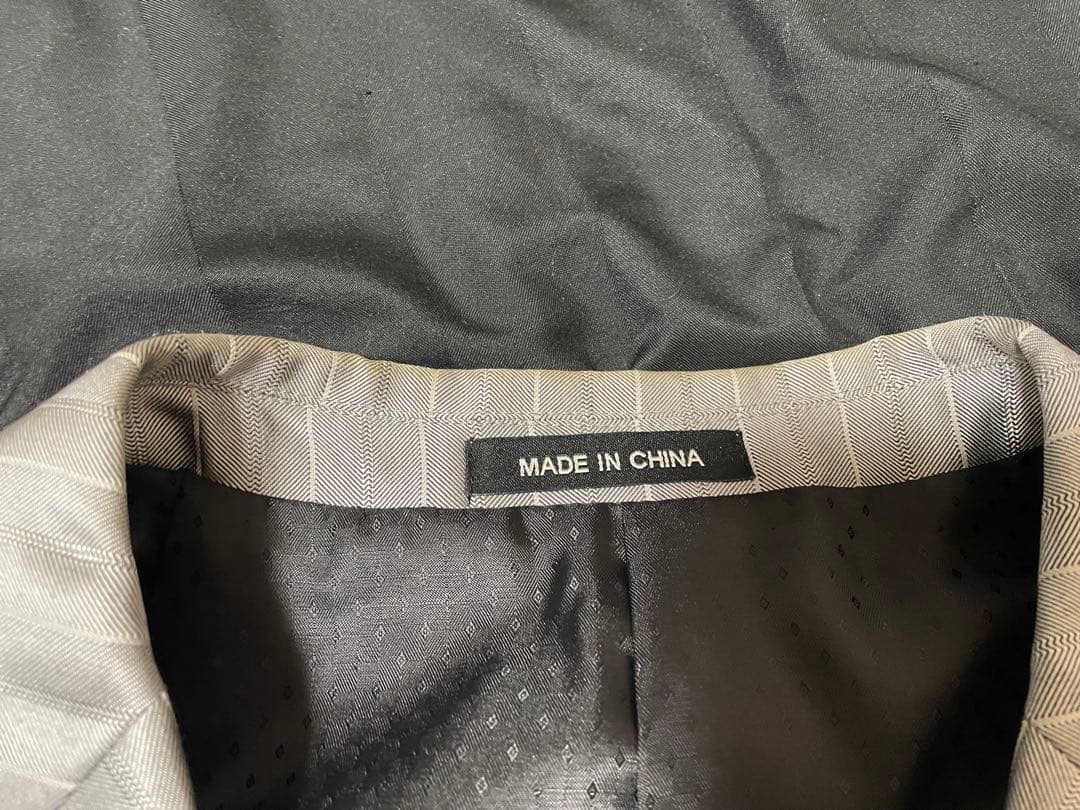 ズートスーツ　グレー ストライプ セット　ダーバンネクタイ付き　Lサイズ