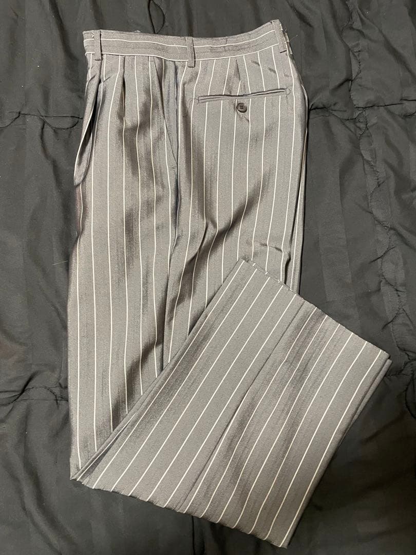 ズートスーツ　グレー ストライプ セット　ダーバンネクタイ付き　Lサイズ