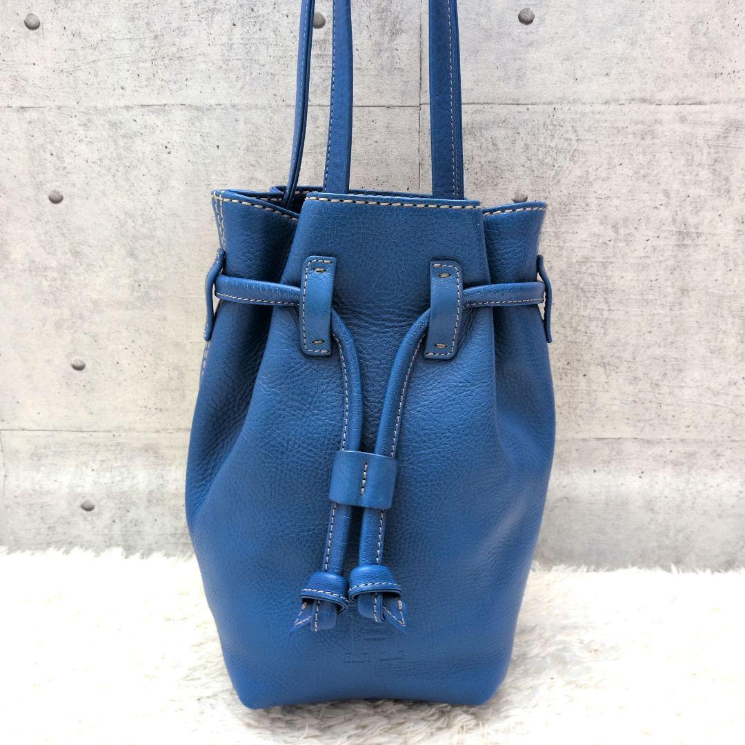 【未使用級 激レア 保存袋付き】ヒロフ　チッチョーネ　巾着トートバッグ S　青