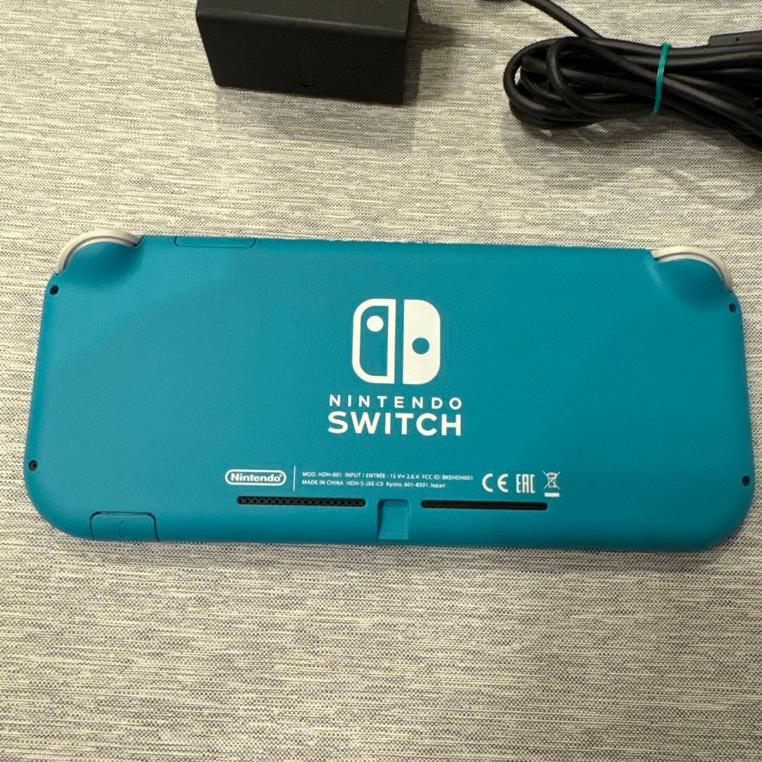 美品　Nintendo Switch Lite ターコイズ 、充電アダプター有