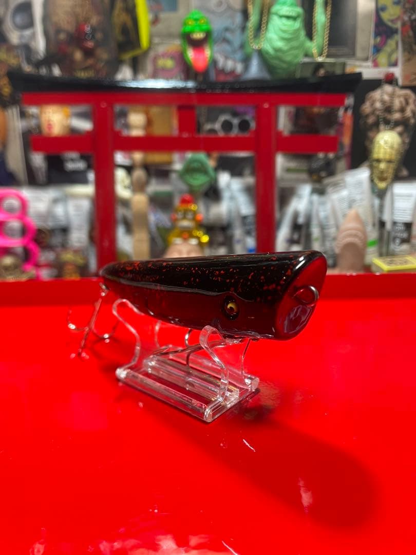 サーフェイスジョー　表層暴鮫　漆塗り　宝物ルアー　赤黒　ポッパー