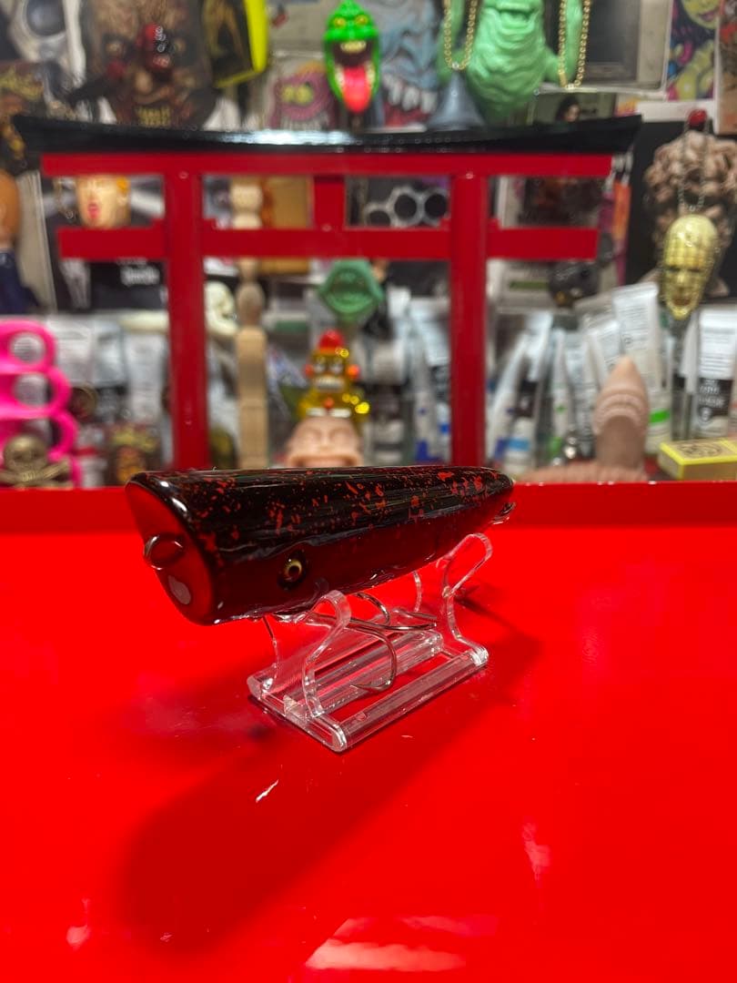 サーフェイスジョー　表層暴鮫　漆塗り　宝物ルアー　赤黒　ポッパー