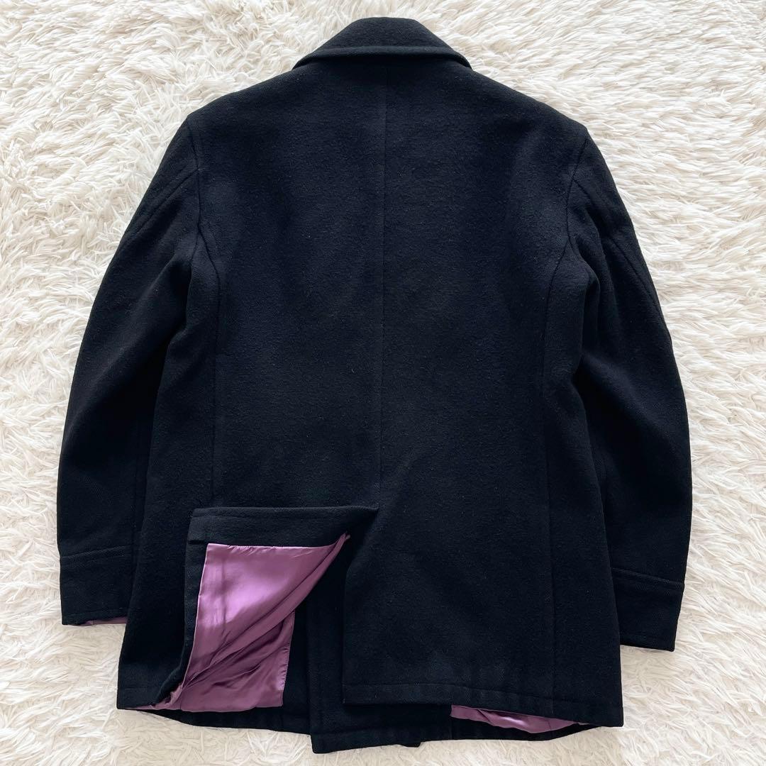 希少 00s Lサイズ フェローズ ピーコート 裏地光沢パープル ブラック