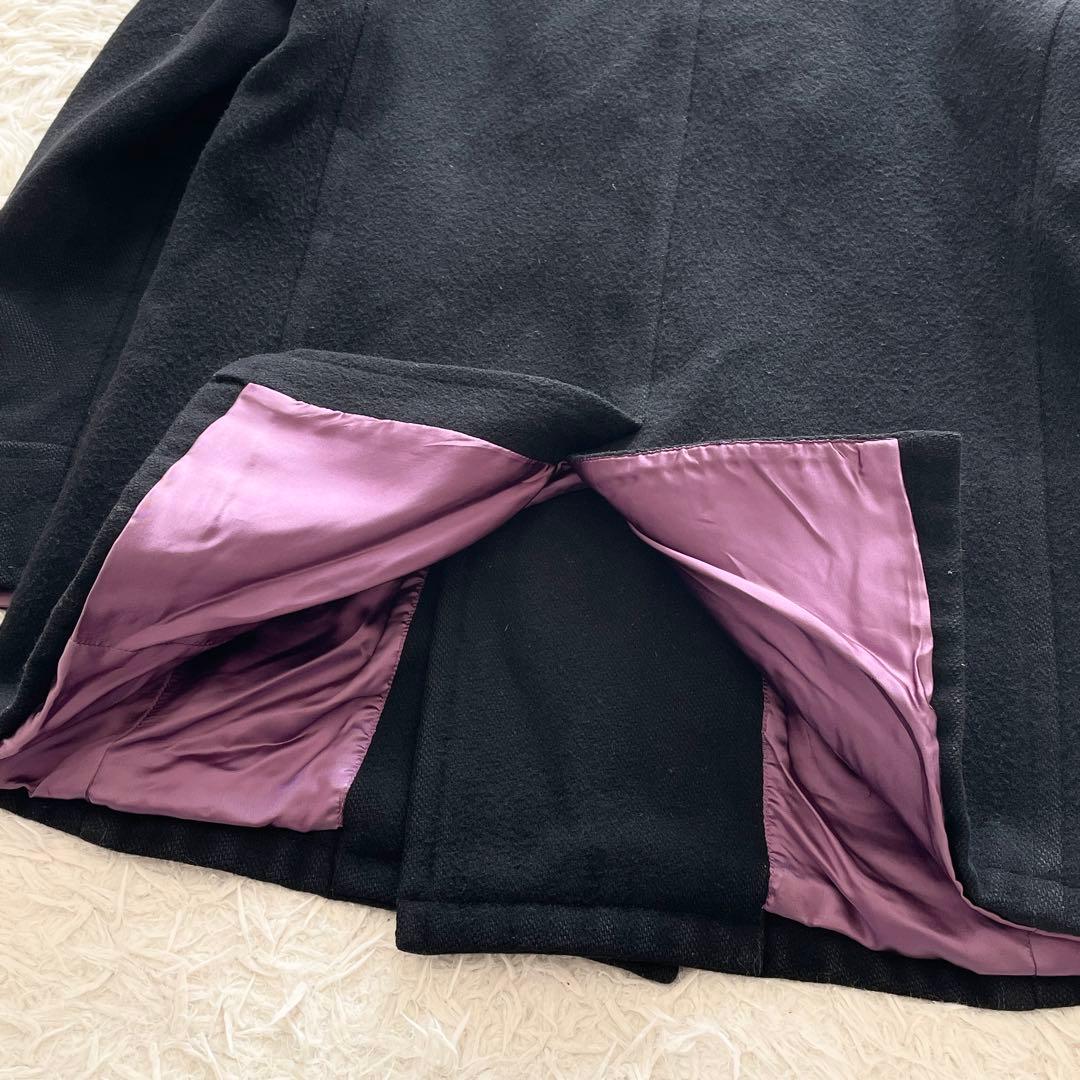 希少 00s Lサイズ フェローズ ピーコート 裏地光沢パープル ブラック