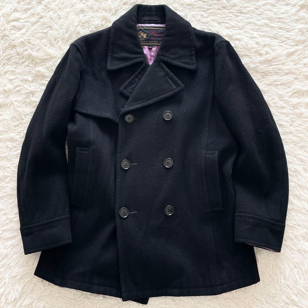 希少 00s Lサイズ フェローズ ピーコート 裏地光沢パープル ブラック