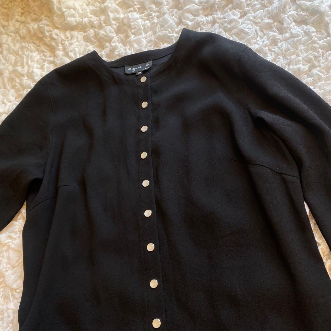 アニエスベー プレッション ロングカーディガン 40 L ブラック ワンピース