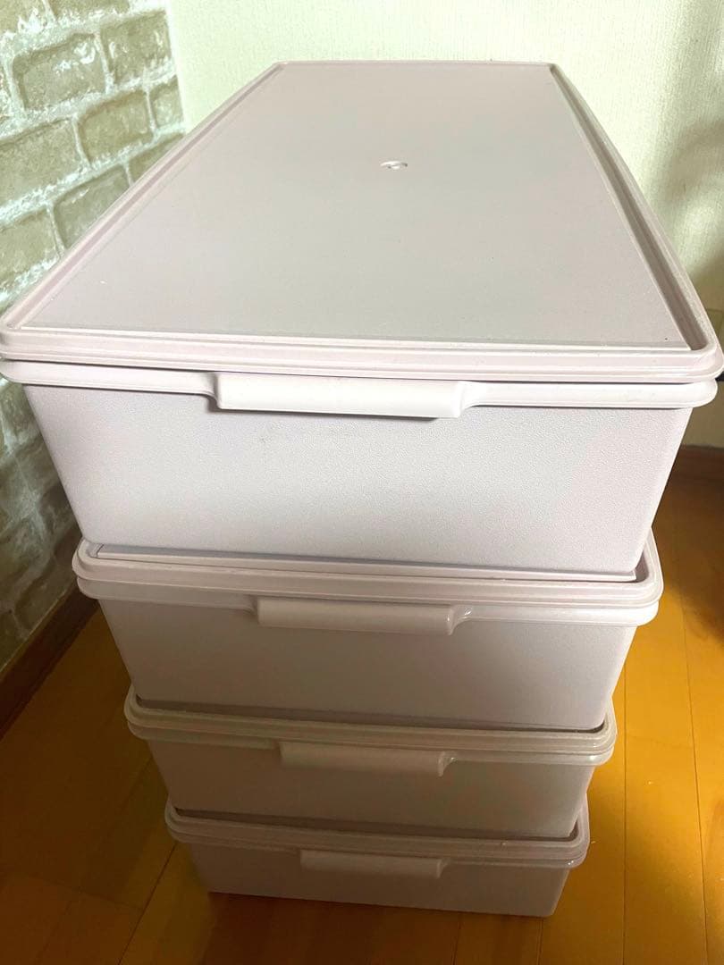 tupperwear タッパーウェア　ピンク　ロングスーパーケース　4個　セット