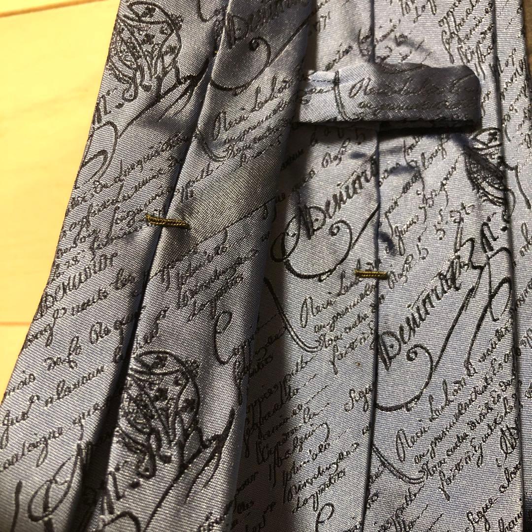 1月4日まで値下げ Berluti ベルルッティ カリグラフィー ネクタイ 青系