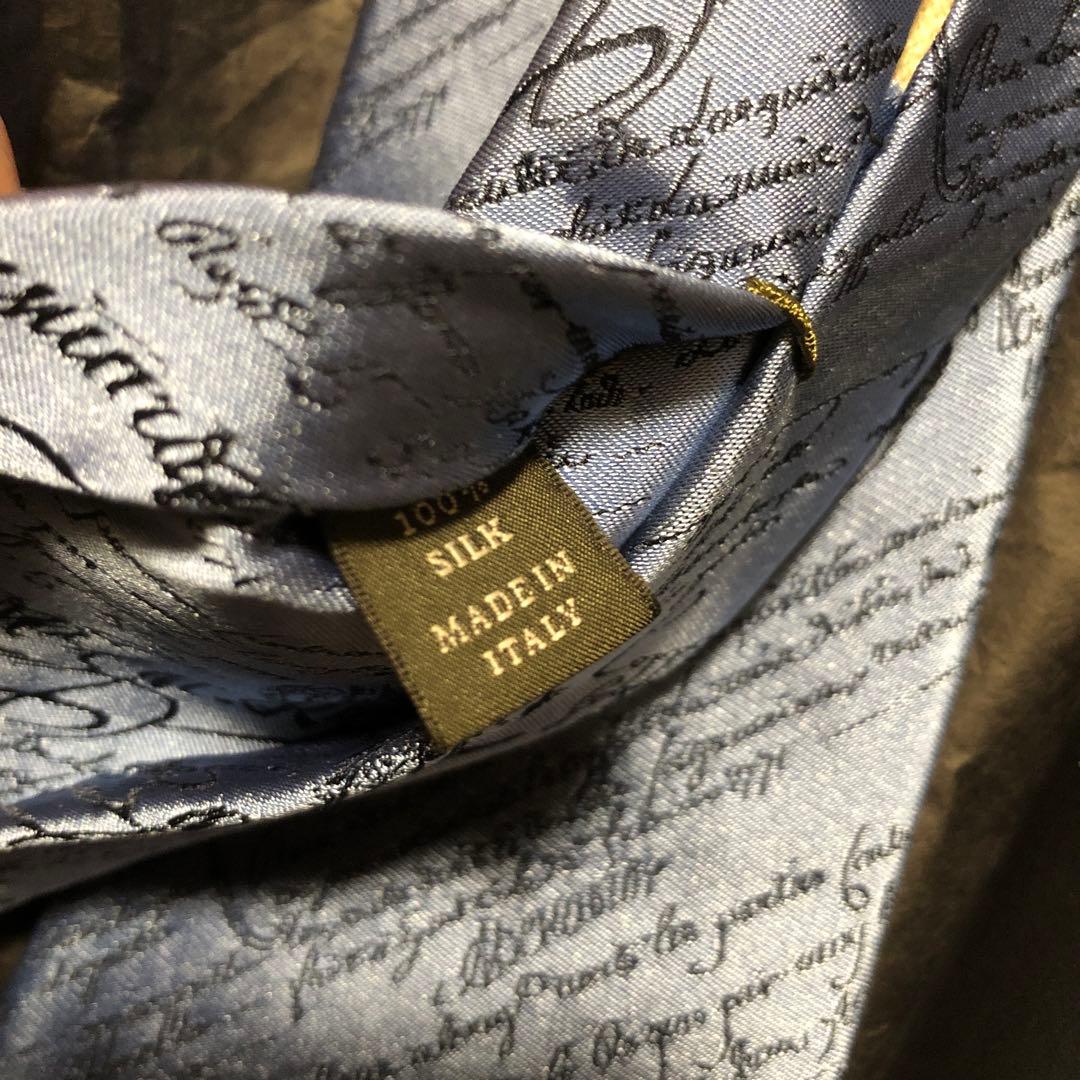 1月4日まで値下げ Berluti ベルルッティ カリグラフィー ネクタイ 青系