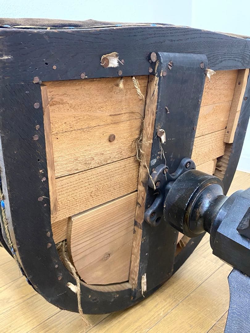 アンティーク レトロ ドクターチェア 回転椅子 ベロアシート当時物