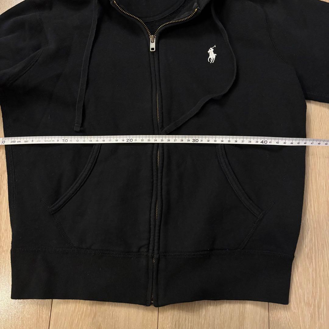 美品☆ポロ・ラルフローレン 黒 フルジップパーカー ブラック 裏起毛 Ｍ