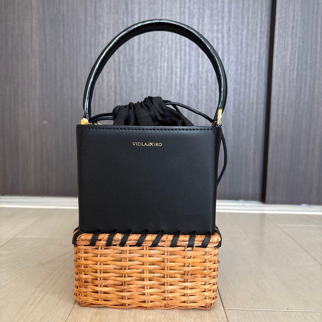 VIOLAd'ORO カゴバッグ　ブラック
