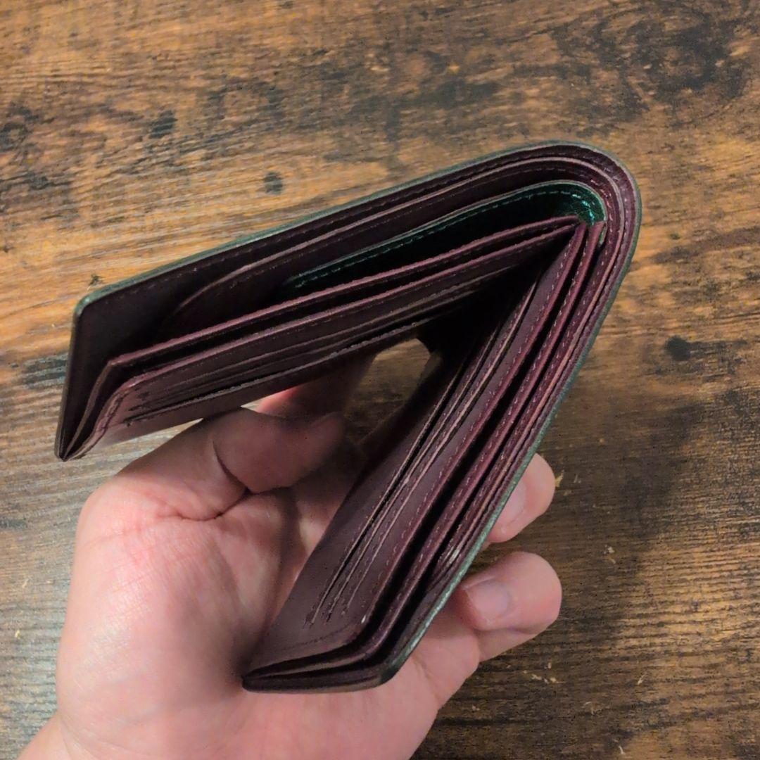 ASUMEDERU 二つ折り札入れ財布 ドラーロカード札入れグリーン