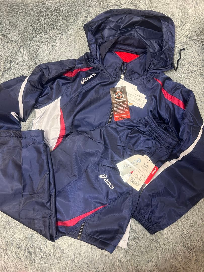 【新品タグ付】アシックス ジャムジーASブレーカー 上下 M ネイビー 裏起毛