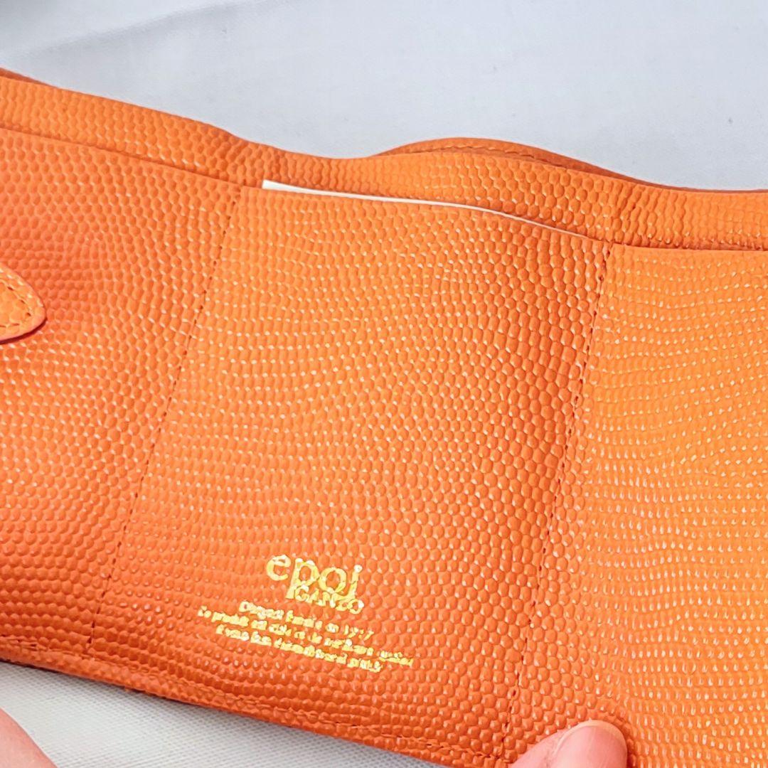 Epoi オレンジ レザー 三つ折り財布