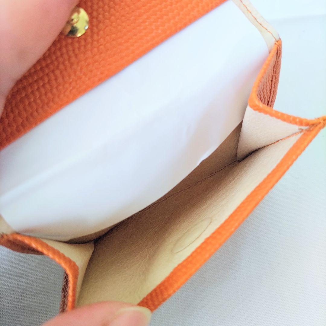 Epoi オレンジ レザー 三つ折り財布