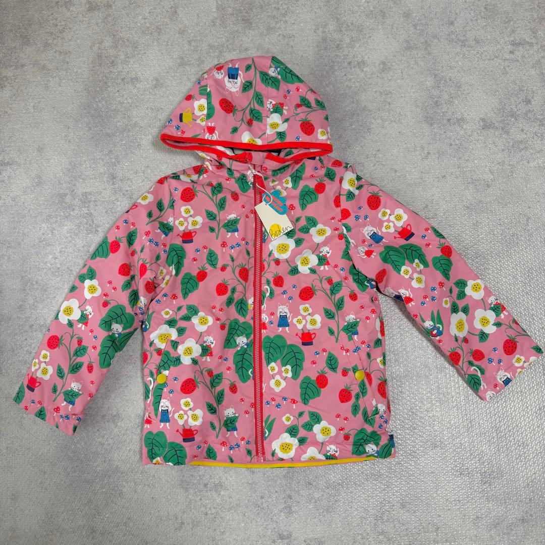 新品　ミニボーデン　フラワー柄ピンクダウンジャケット