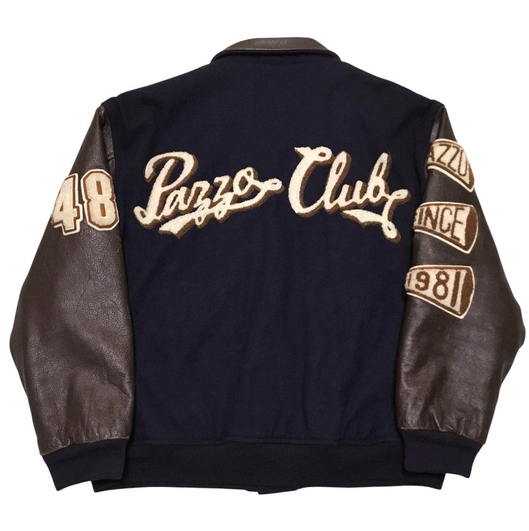 希少80s PAZZO パッゾ フルワッペン 袖レザー スタジアムジャンパー