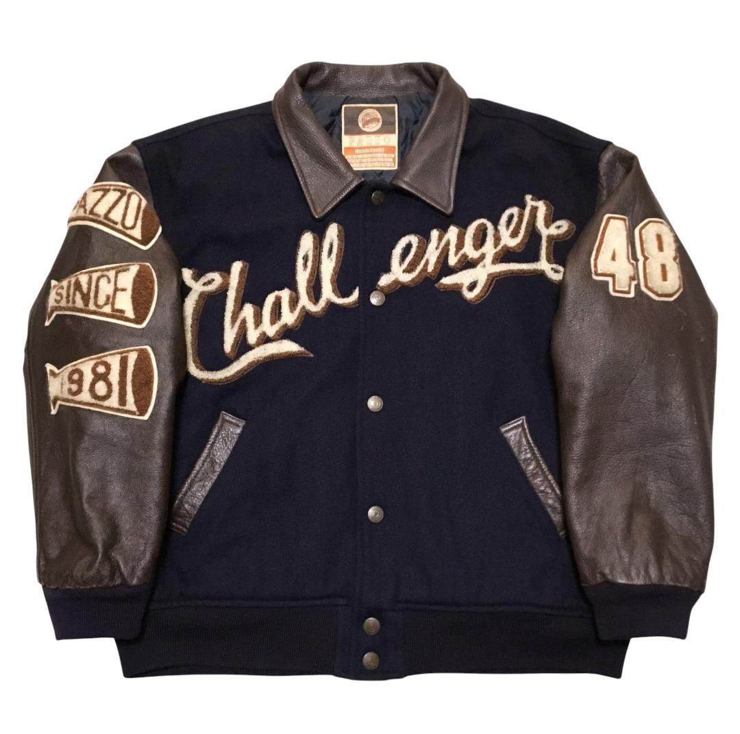 希少80s PAZZO パッゾ フルワッペン 袖レザー スタジアムジャンパー