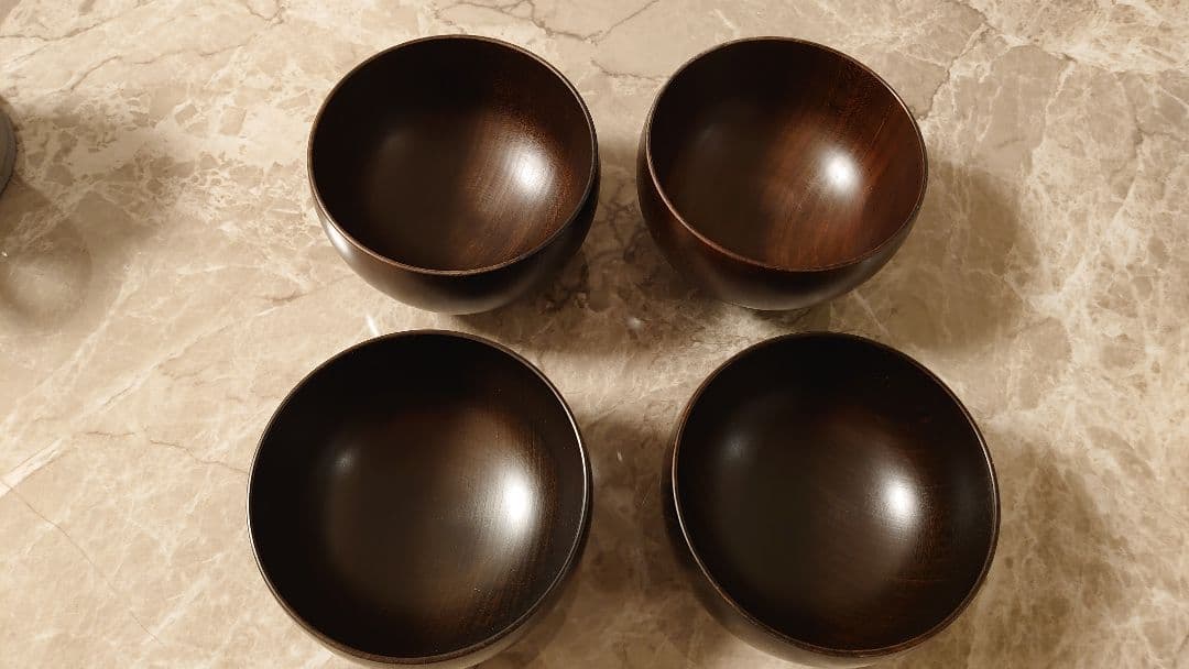 しらさぎ椀 M 漆黒 4個セット