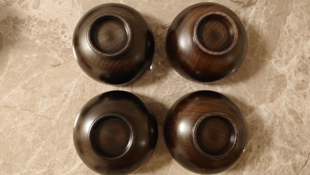 しらさぎ椀 M 漆黒 4個セット